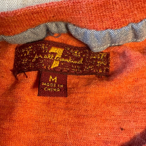 7 For All Mankind Orange Tee with Black Details - Picture 3 of 7